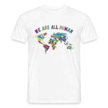 LGBT Pride Monat Weltkarte, Wir sind alle Menschen - Männer T-Shirt - Weiß - Vorne - AI Model Male 178 dark (178cm)