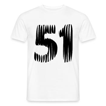 51 Zahl Trikot - Männer T-Shirt - Weiß - Vorne - AI Model Male 178 dark (178cm)