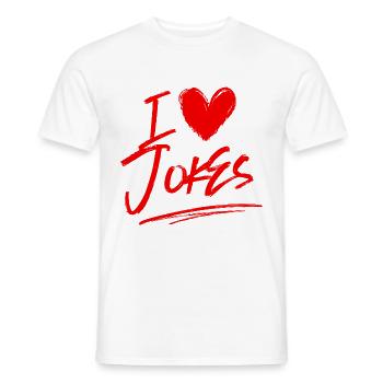 Ich liebe Witze - Männer T-Shirt - Weiß - Vorne - AI Model Male 178 dark (178cm)
