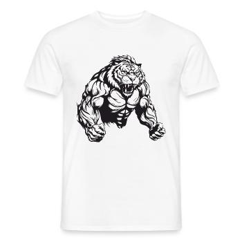 Musculation Tiger Muscles - T-shirt homme - blanc - Devant - AI Model Male 178 dark (178cm)