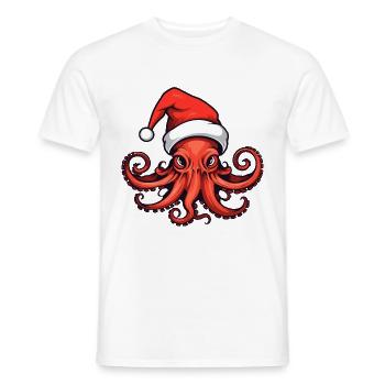 Oktopus Krake Weihnachten Tier - Männer T-Shirt - Weiß - Vorne - AI Model Male 178 dark (178cm)