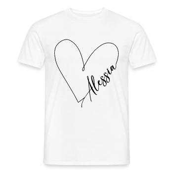 Alessia Name Herzlinie - Männer T-Shirt - Weiß - Vorne - AI Model Male 178 dark (178cm)