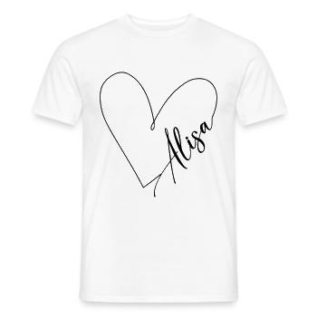 Alisa Name Herzlinie - Männer T-Shirt - Weiß - Vorne - AI Model Male 178 dark (178cm)