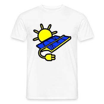 Énergie solaire du système photovoltaïque - T-shirt homme - blanc - Devant - AI Model Male 178 dark (178cm)