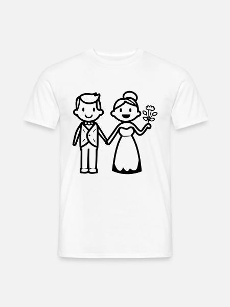Wedding, Newlyweds, Couple - Men's T-Shirt - white