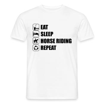 Eat Sleep Horse Riding - Männer T-Shirt - Weiß - Vorne - AI Model Male 178 dark (178cm)