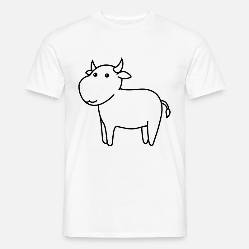 Stier Comic Tier - Männer T-Shirt - Weiß