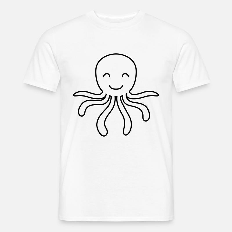 Krake Comic Tier - Männer T-Shirt - Weiß