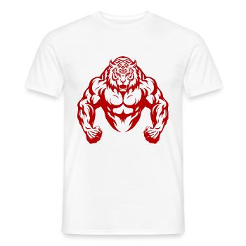 Muscles de musculation de tigre - T-shirt homme - blanc - Devant - AI Model Male 178 dark (178cm)