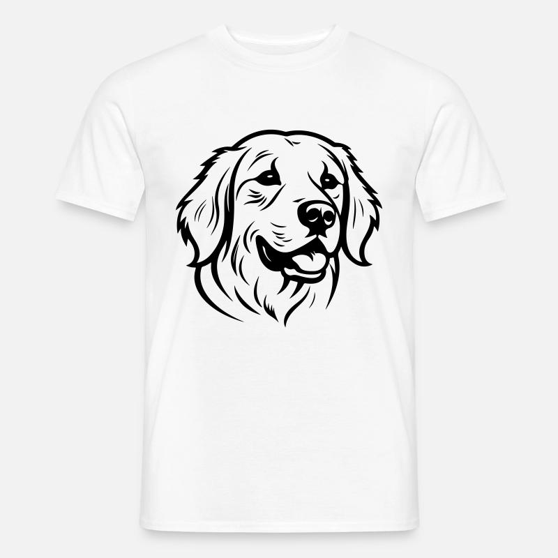 Golden Retriever Hund Kopf - Männer T-Shirt - Weiß