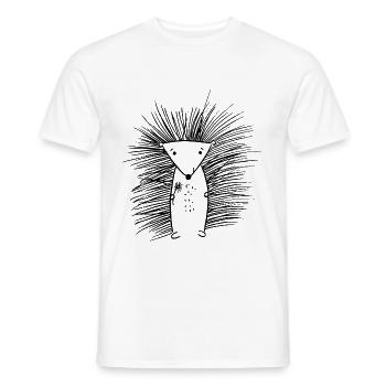 hérisson doux avec fleur - T-shirt homme - blanc - Devant - AI Model Male 178 dark (178cm)
