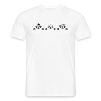3 neugierige Kinder - Männer T-Shirt - Weiß - Vorne - AI Model Male 178 dark (178cm)
