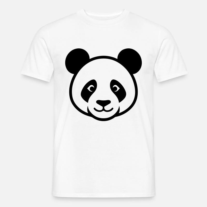 Panda Kopf - Männer T-Shirt - Weiß