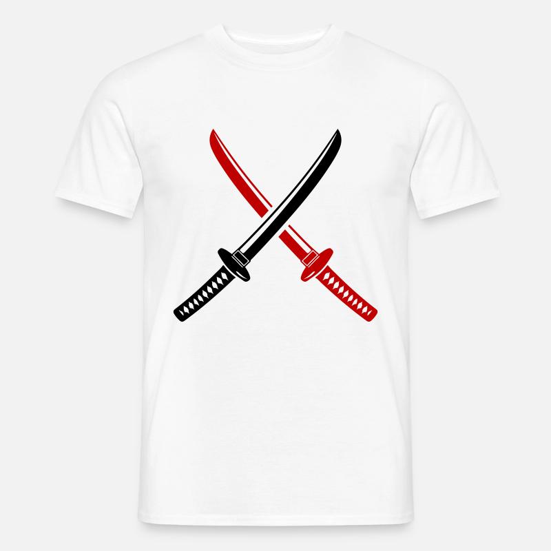 Samurai Schwert Symbol - Männer T-Shirt - Weiß