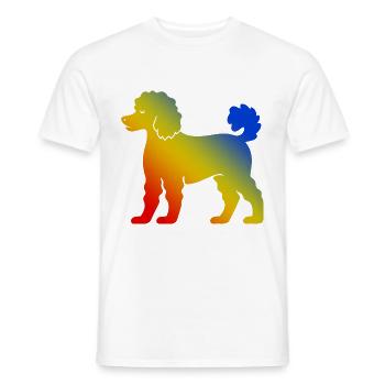 Caniche Chien Coloré - T-shirt homme - blanc - Devant - AI Model Male 178 dark (178cm)