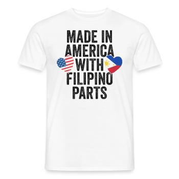 MADE IN AMERICA WITH FILIPINO PARTS - Men's T-Shirt - white - Front - AI Model Male 178 dark (178cm)