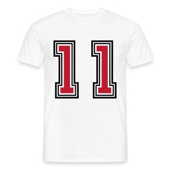 11 Zahl symbol - Männer T-Shirt - Weiß - Vorne - AI Model Male 178 dark (178cm)