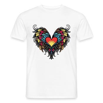 Heart Wings Angel Love - Men's T-Shirt - white - Front - AI Model Male 178 dark (178cm)
