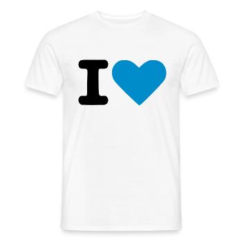 I love - I heart - Men's T-Shirt - white - Front - AI Model Male 178 dark (178cm)