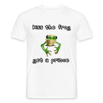 Embrassez la grenouille - obtenez une princesse - T-shirt homme - blanc - Devant - AI Model Male 178 dark (178cm)