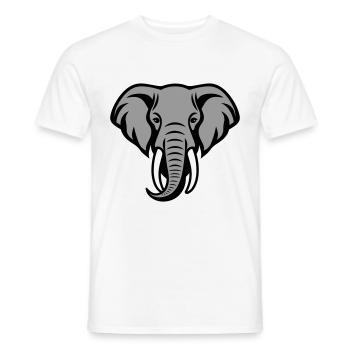 Elephant Head - Men's T-Shirt - white - Front - AI Model Male 178 dark (178cm)