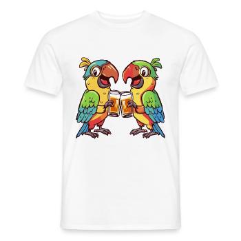 Papagai Comic Bière Drôle Alcool - T-shirt homme - blanc - Devant - AI Model Male 178 dark (178cm)