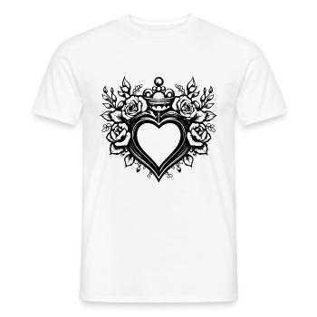 Herz Symbol Tattoo Liebe - Männer T-Shirt - Weiß - Vorne - AI Model Male 178 dark (178cm)