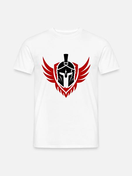 Spartaner Helm Symbol - Männer T-Shirt - Weiß