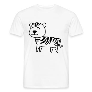 Tiger Comic Animal - Men's T-Shirt - white - Front - AI Model Male 178 dark (178cm)