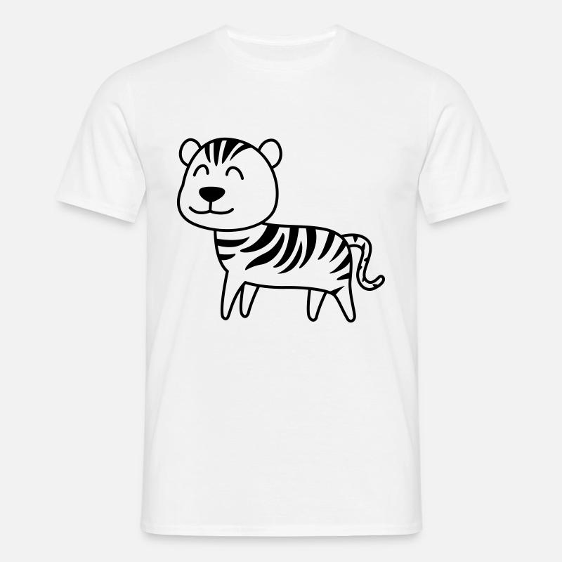 Tiger Comic Tier - Männer T-Shirt - Weiß