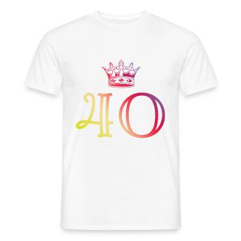 40 Zahl Krone - Männer T-Shirt - Weiß - Vorne - AI Model Male 178 dark (178cm)