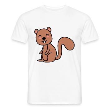 Squirrel Comic Animal - Men's T-Shirt - white - Front - AI Model Male 178 dark (178cm)