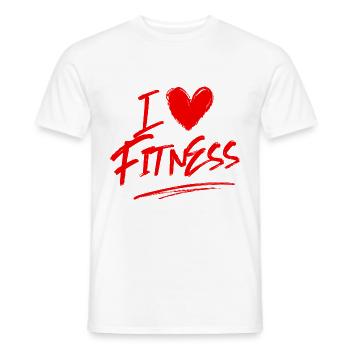 I love fitness - Men's T-Shirt - white - Front - AI Model Male 178 dark (178cm)