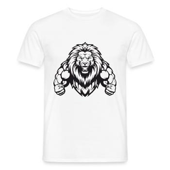 Löwe Bodybuilding Muskeln Workout Gym - Männer T-Shirt - Weiß - Vorne - AI Model Male 178 dark (178cm)