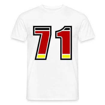 71 Number Germany Jersey - Men's T-Shirt - white - Front - AI Model Male 178 dark (178cm)