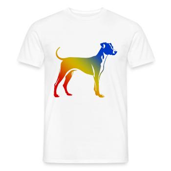 Whippet Chien Coloré - T-shirt homme - blanc - Devant - AI Model Male 178 dark (178cm)