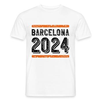 Barcelone Millésime 2024 - T-shirt homme - blanc - Devant - AI Model Male 178 dark (178cm)