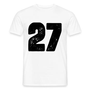Maillot à 27 chiffres - T-shirt homme - blanc - Devant - AI Model Male 178 dark (178cm)