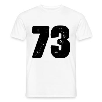 Maillot à 73 numéros - T-shirt homme - blanc - Devant - AI Model Male 178 dark (178cm)