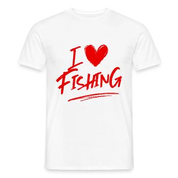 I love fishing - Men's T-Shirt - white - Front - AI Model Male 178 dark (178cm)