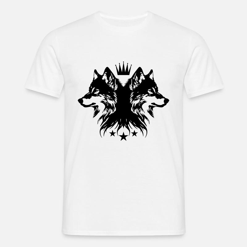 Wolf krone - Männer T-Shirt - Weiß