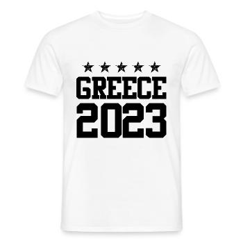 Grèce 2023 - T-shirt homme - blanc - Devant - AI Model Male 178 dark (178cm)