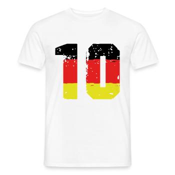 10 Numéro Allemagne Jersey - T-shirt homme - blanc - Devant - AI Model Male 178 dark (178cm)