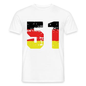 51 Numéro Allemagne Jersey - T-shirt homme - blanc - Devant - AI Model Male 178 dark (178cm)