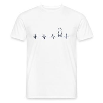 Heartbeat Dog Heartbeat Dog - Men's T-Shirt - white - Front - AI Model Male 178 dark (178cm)
