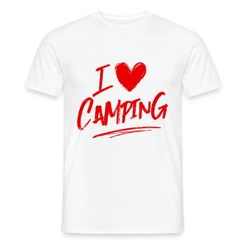 Ich liebe Camping - Männer T-Shirt - Weiß - Vorne - AI Model Male 178 dark (178cm)