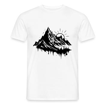 Mountains Silhouette Nature Symbol - Men's T-Shirt - white - Front - AI Model Male 178 dark (178cm)