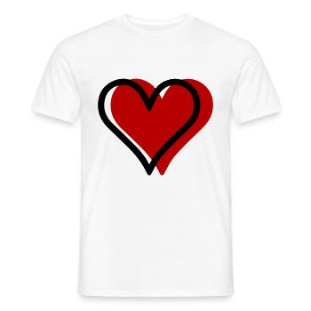 Symbole de l’amour du cœur - T-shirt homme - blanc - Devant - AI Model Male 178 dark (178cm)