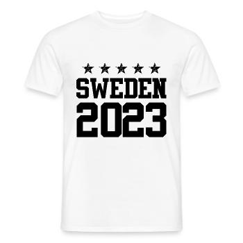 Suède 2023 - T-shirt homme - blanc - Devant - AI Model Male 178 dark (178cm)