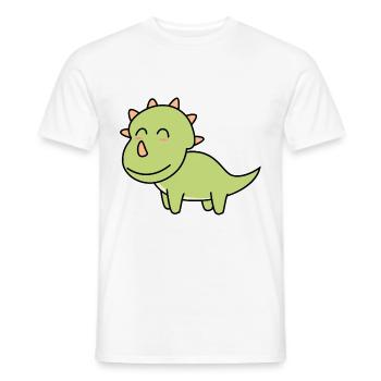 Dinosaur triceratops comic - Men's T-Shirt - white - Front - AI Model Male 178 dark (178cm)